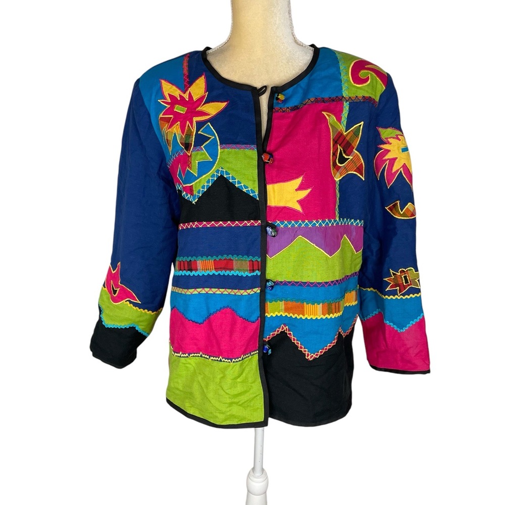 NWT Indigo Moon Rainbow Patchwork‎ Boho Embroider… - image 2